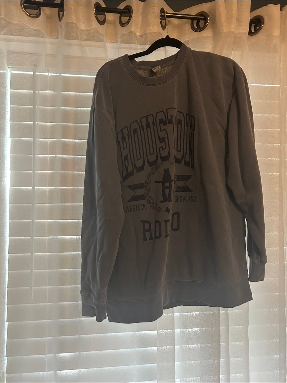 Houston Rodeo Graphic Crewneck Sweatshirt - Gray